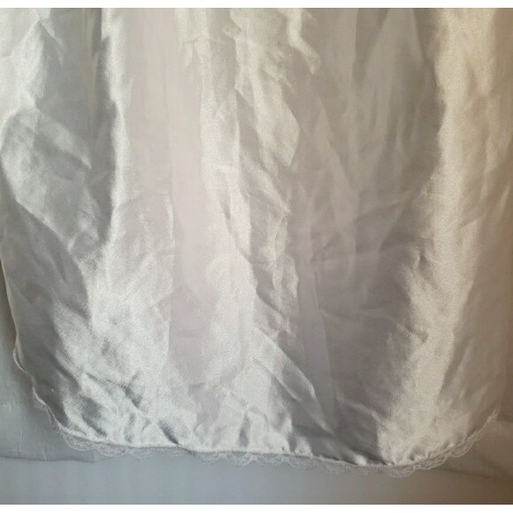 Vintage Miss Dior White Satin Lingerie Slip Dress Lace Bridal 80s 90s Size L - Picture 5 of 11